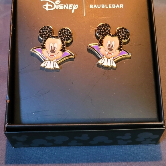 Disney X Baublebar Mickey Vampire Halloween Earrings NEW - Picture 1 of 3